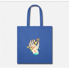 Goldfish Vaporwave Hand Royal Blue Tote Bag